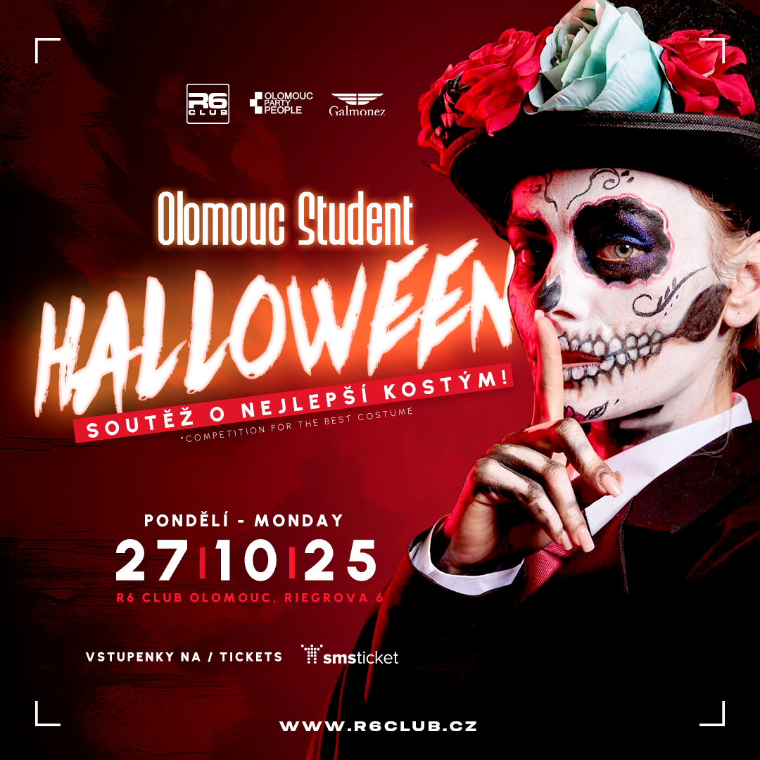 Olomouc Student Halloween 2025 v R6 Clubu – soutěž o nejlepší kostým